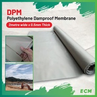 0.5MM THK (25M X 2M) HEAVY DUTY DAMPROOF MEMBRANE POLYETHYLENE DAMPROOF MEMBRANE SHEET PLASTIC P.E S