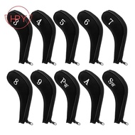 【hzhaiyaa1.sg】10PCS Zipper Golf Club Iron Head Covers with Number Golf Club Head Covers for Iron Set