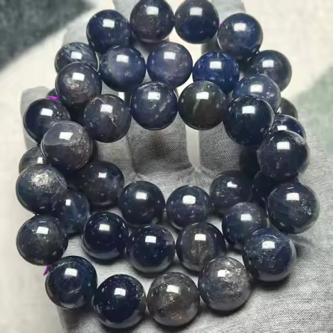 Natural AAA Blood Iolite Quartz Smooth Round Loose Beads Jewelry DIY Accessories, Bracelets, and Mat