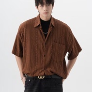 Baju retro Jepun 2024 musim panas kemeja reka bentuk lapang longgar lengan pendek pakaian lelaki kot