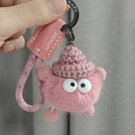 Mink Fur Small Briquette Handbag Pendant Plush Doll Ins Cute Cartoon Schoolbag Couple Bicycle Keycha