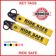 GANTUNGAN RIDE SAFE PREMIUM SAFETY RIDING GEAR KEYCHAIN COOL MOTORCYCLE KEY BIKE BAG TAG SOUVENIR GI