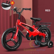 東西物聚 - 包安裝送貨鎂合金一體輪後座版磨砂黑/探戈紅/靜謐藍/櫻花粉 14寸兒童單車自行車