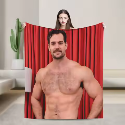 Henry cavill Warm Blanket Picnic Plush Throw Blanket Novelty Couch Bed Flannel Bedspread Sofa Bed Co
