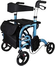 Walkers for seniors Elderly Walker, Folding Rollators Walker Walking Aid in Aluminium Hospital Essentials Easy to Carry Elderly Armrest Crutches 4 Wheel Walker Wheeled Ergonomic Handles rollator walke