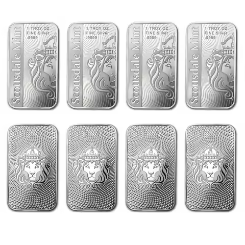 1~20pcs Replica 1 oz Scottsdale Silver Bar 10 oz Silver Bar Silver Bullion Zinc Alloy Silver-plated 