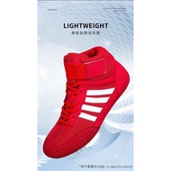2024 New Children's Boxing Shoe Muay Thai Combat Sanda Wrestling Shoes Adult Training Wear-Resistant, Breathable and Non-Slip High-Low Top Martial Arts Shoes E4BW