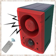 (XCRM) Outdoor Solar Motion Sensor Alarm with Remote Control 130Db Sound Light Alarm Siren Sound Ala