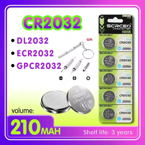 2PCS-10PCS CR2032 DL2032 ECR2032 GPCR2032 1.5V lithium manganese dioxide button battery, suitable fo