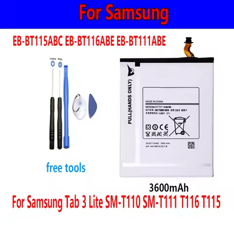 rechargeable battery EB-BT115ABC EB-BT116ABE EB-BT111ABE 3600mAh Battery For Samsung Tab 3 Lite SM-T