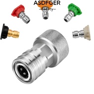 ASDFGER Garden Hose Adapter, 1/4 Inch High Pressure Power Washer Attachment,  Stainless Steel 3/4 GH
