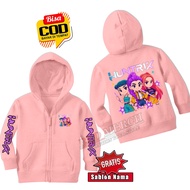 ZIPPER JACKET KIDS KPOP DEMON HUNTER GIRLS/ JACKET KIDS ZIPPER HUNTRIX 3 KPOP DEMON HUNTER FREE NAME