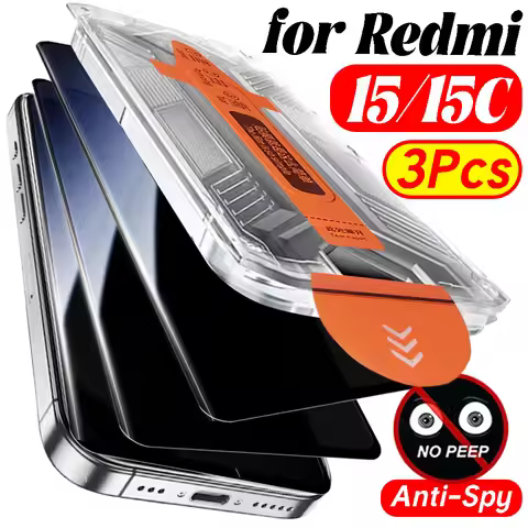 1/2/3Pcs Easy To Install HD Screen Protectors Films for Redmi 15 Tempered Glass for Redmi 15C 4G/5G 