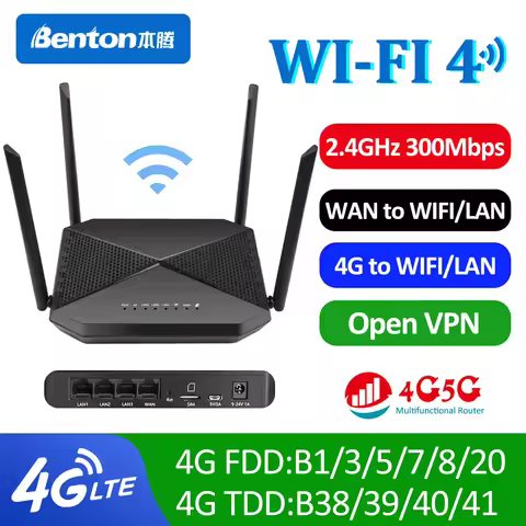 Benton Unlocked 4G CPE Router 300Mbps 4G Router with SIM Card Slot 3G 4G SIM Router 100Mbps WAN LAN 