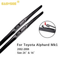 Windscreen Wiper Blades for Toyota Alphard Vellfire ANH10 ANH20 AGH30 Fit Hook Push Button Arms Model from 2002 to 2018