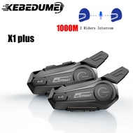 X1 Plus Motorcycle Bluetooth 1000M Intercom Helmet Headset For 2 Rider Intercom Moto Waterproof Inte
