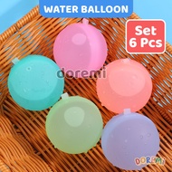 DOREMI Water Bomb Splash Ball Water Balloon Set 6pcs Balloon Silicone Ball Pool Reusable Pool Outdoo