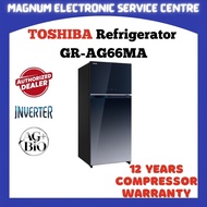 Toshiba 661L GR-AG66MA 2 Doors Inverter Compressor Refrigerator Peti Sejuk Energy Saving , Eco Mode 