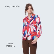 เสื้อเชิ้ตผู้หญิง เสื้อแขนยาว Guy Laroche Shirt เนื้ื้อผ้า Wrinkle Free ไม่ต้องรีดแต่เรียบ ลายพิมพ์ Petal Paradise (GAF9RE)