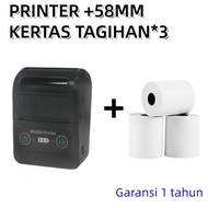 PRINTER KASIR 58mm Printer Thermal Alat Print Resi Support Android/Ios/Windows Bluetooth + USB