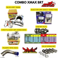 BRT COMBO SET XMAX (6 ITEMS) BLOCK 76MM THROTTLE BODY CAMSHAFT VALVE SPRING INJECTOR SOCKET TRUMPET 