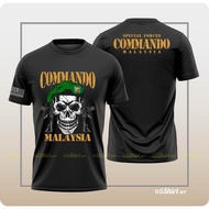 Commando GGK Army Inner Black Round Neck  Unisex Men Women Print Casual Loose Fit T-Shirt Baju T Shi