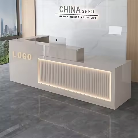 Luxury Wood Reception Desk Counter Decorations Nordic Beauty Hair Salon Reception Desk Counter Moder