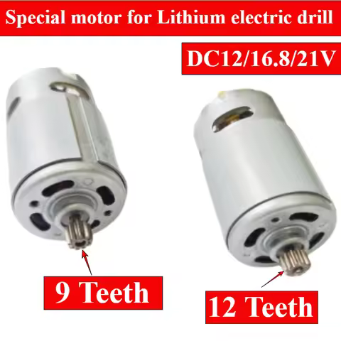 RS550 Special motor for Lithium electric drill DC 12V 16.8V 21V Motor 9/12 Teeth Replacemen Recharge