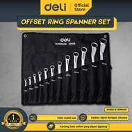 Deli Double Offset Ring Spanner Set / Set Kunci Ring Dobel 12 Pcs  EDL150012A