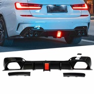 BMW 3 Series G20 Rear Competition Diffuser Lip With LED M Performance Style G20 Non LCI Pre Facelift