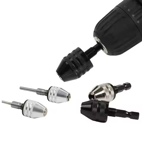 Drill Chuck Adapter - 2Pcs Drill Chuck for Impact Driver, Drill Bit Adapter Keyless Chuck, Electric 