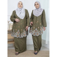 S-5XL Baju Kurung Manja Plus Size Ironless Bf Friendly