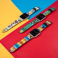 迪士尼米奇老鼠十字壓紋牛皮革Apple Watch真皮錶帶Series 1-8,SE