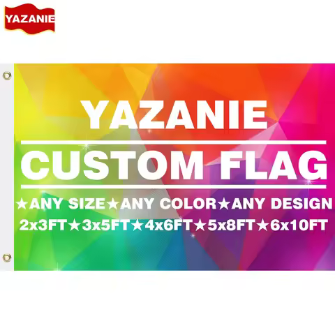 Any Size Custom Polyester Flag Print Photo Logo Text Banner 3x5/2x8/4x6/5x8FT for Indoor Outdoor Dec