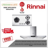 RINNAI RH-C249-SSR CHIMNEY HOOD LED TOUCH CONTROL  +   RB-73TS 3 BURNER BUILT-IN HOB STAINLESS STEEL TOP PLATE  BUNDLE