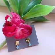 小金片蛋白石opal耳環