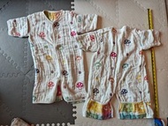 日本Hoppetta mois 蘑菇六層紗 可拆袖 成長型睡袍 防踢被 6m至7y mushroom 100% cotton sleepware