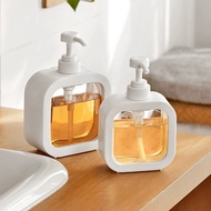 300ml 500ml Square shape cosmetic container plastic hand wash liquid soap body lotion bottle with pu