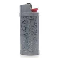 Silver and Gray Color Vintage Metal Lighter Case Cover Holder for Mini BIC Lighter J5