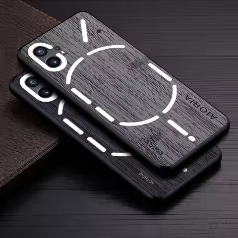 Case for Nothing Phone 1 one Nothing Phone1 funda bamboo wood pattern Leather phone cover Luxury coq
