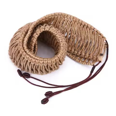 Steel Tongue Drum Wrapped Braided Rope Handmade Handpan Decoration Woven Rattan Rope Ethereal Drum D