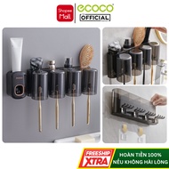 ECOCO High Quality Toothpaste Dispenser, Bathroom Toothbrush Holder Made of ABS Plastic Toothbrush H