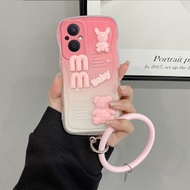 New Design For OPPO Reno 7Z 8Z 8 Lite 7 Lite 5G F21 Pro Case 3D Cute Bear+Solid Color Bracelet Fashion Premium Gradient Soft Phone Case Silicone Shockproof Casing Protective Back Cover