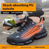 Ready Stock Sports Safety Shoes Steel Toe-toe Work Shoes Anti-smashing Shoes Summer Breathable Waterproof Construction Site Stab-proof Work Shoes Steel Toe-toe Work Shoes Anti-slip Wear-resistant Soft-soled Sneakers Steel Toe-toe-toe @-