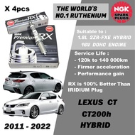 NGK Premium RX Spark Plug - Lexus CT CT200H ZWA10 1.8L 2ZRFXE Hybrid DOHC 16V ( Year 2011 - 2022 )