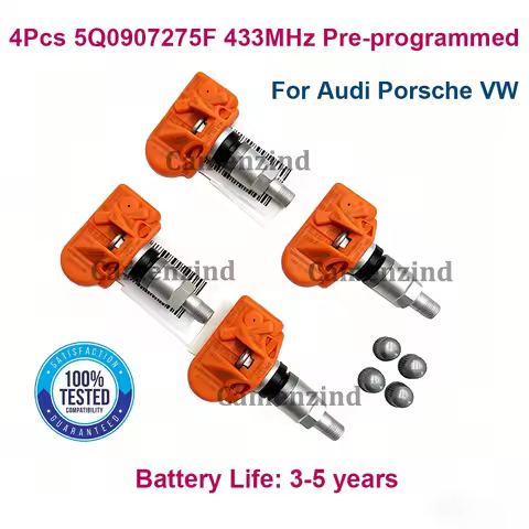 4PCS 5Q0907275F Tire Pressure Monitoring System Sensor For Audi RS3 SKODA Kodiaq PORSCHE 718 VW Arte