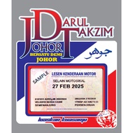 The Latest Version 新款 Road Tax Sticker 2024 Ready Store Soccer Football Southern Tiger JDT