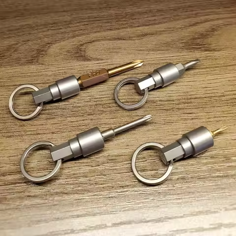 EDC Titanium Alloy Mini Screwdriver Portable Bit Pendant Outdoor Camping Multi-functional Gear EDC P
