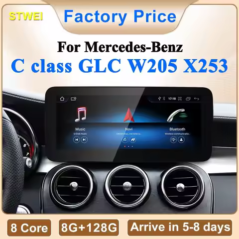 STWEI 2024 New Car Multimedia Wireless Android AUTO CarPlay 12.3inch Screen For Mercedes Benz C Clas