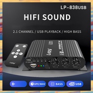 (ZWNA) 838 USB Bluetooth Subwoofer Amplifier HIFI 2.1 12V Car Home Amplifier U Disk Lossless Suitabl